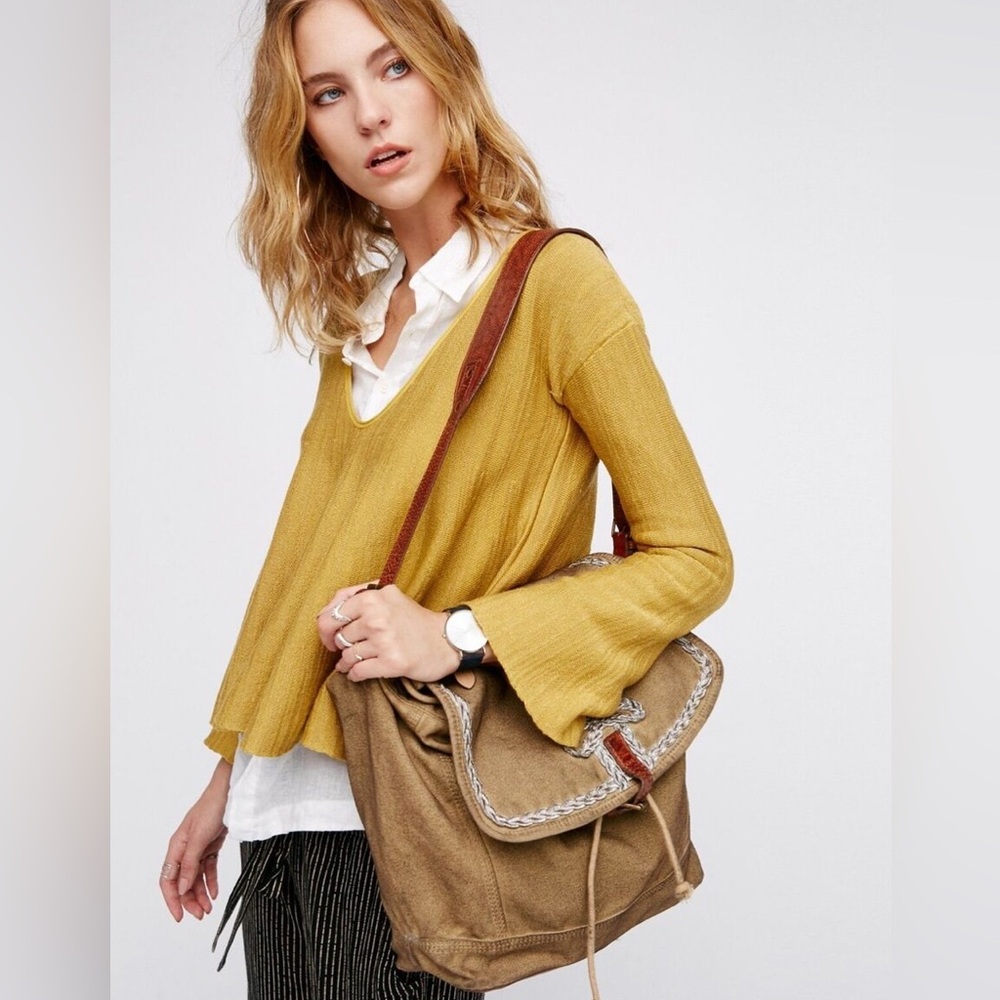Free People Canvas Messenger Bag